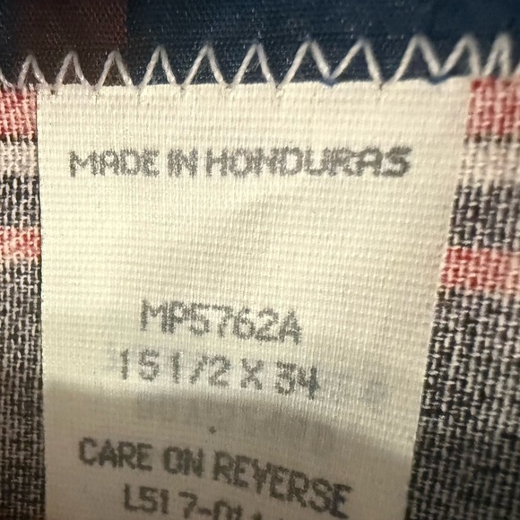 Vintage Striped Men's Wrangler Shirt - Red and Blue 15 1/2 - Picture 5 of 8